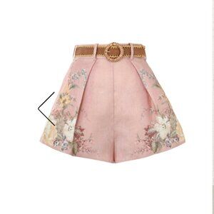 Zimmermann Waverly Tuck Short in Pink Floral, Size 1, US 4-6